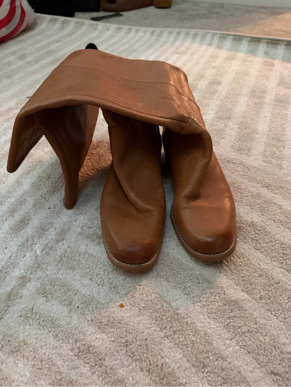 Tan Leather Knee-High Boots from Nine West.